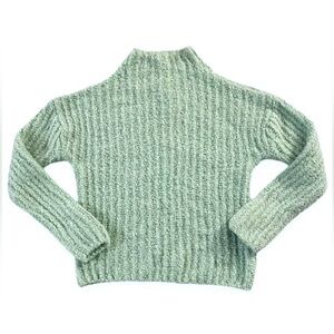 MASSIMO DUTTI Italian alpaca soft cozy chunky ribbed funnel neck sweater (S)